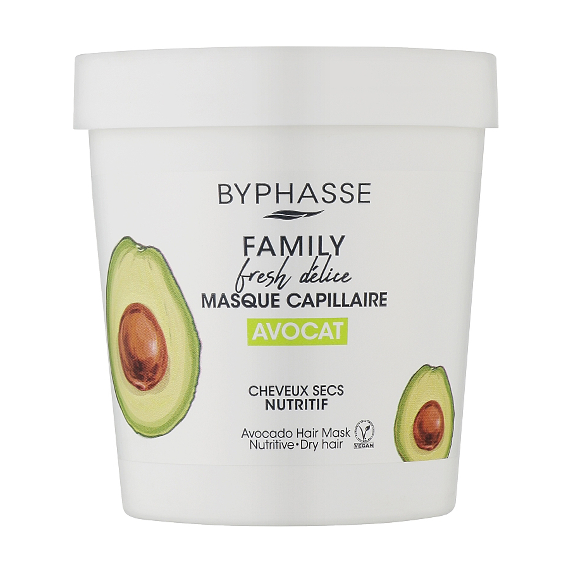 Маска Byphasse Family Fresh Delice для сухого волосся, з авокадо, 250 мл